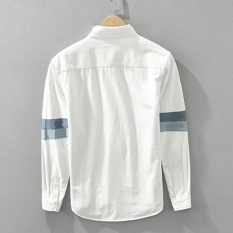 Herren Patchwork Hemd Lässiger Schnitt Baumwolle 3