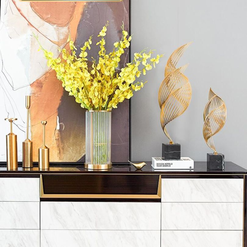 Moderne Skulptur Wellenornament für Zuhause und Büro 3