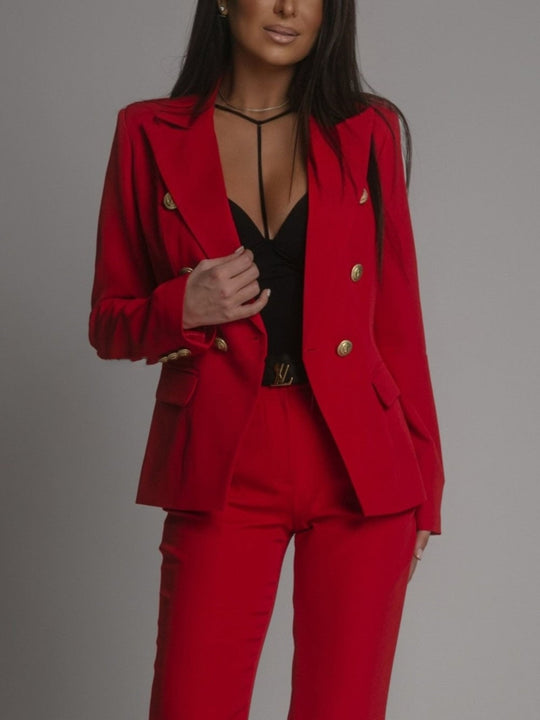 Damen Zweiteiliges Set Blazer und Hose Modern