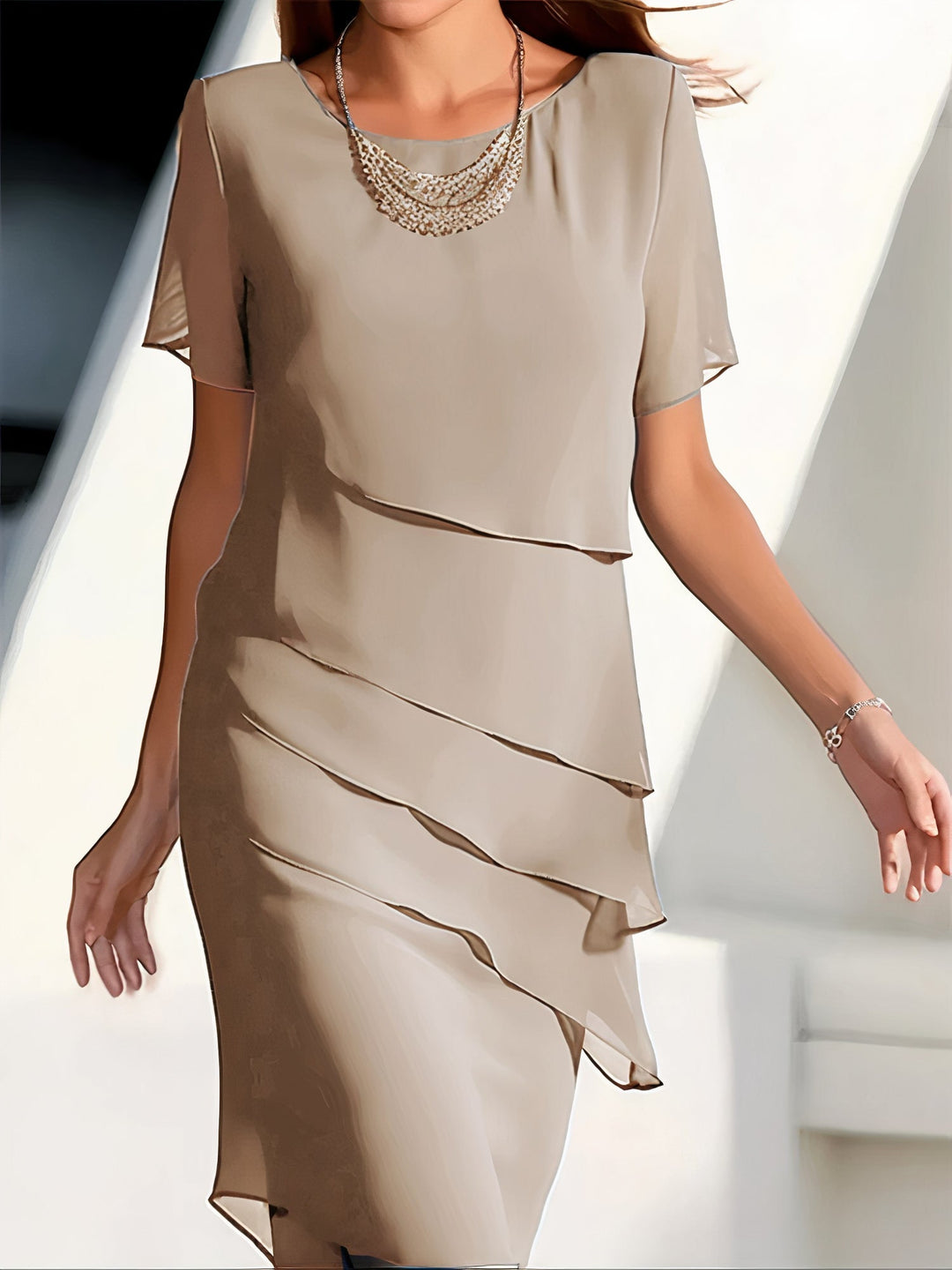 Variant image for Damen Chiffonkleid Festlich Bodendesign 100% Chiffon-25
