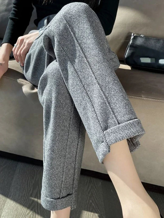 Damen Pantalon Elegantes Polyester Bequem 1
