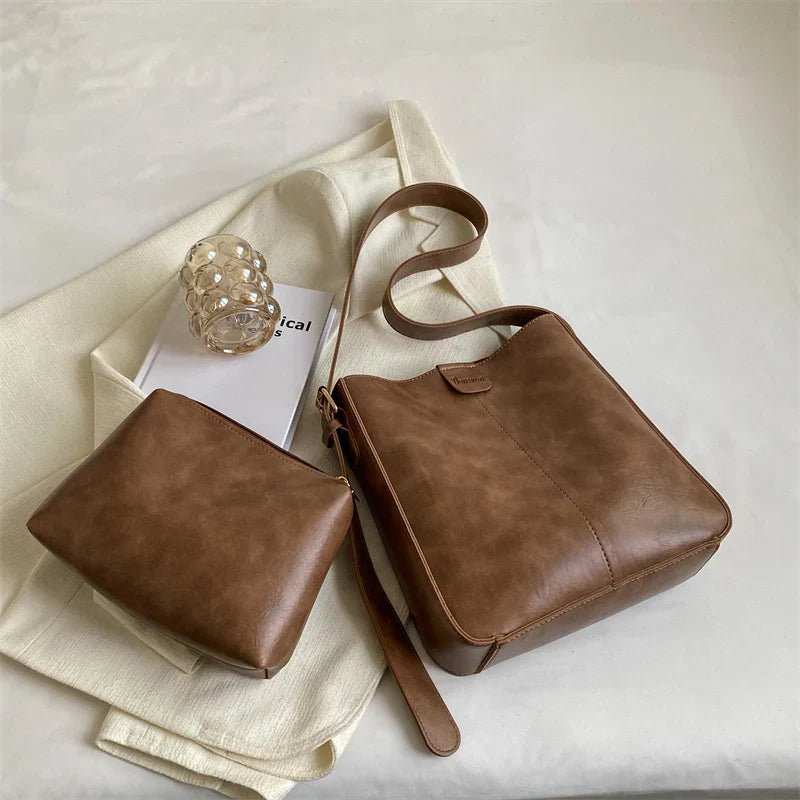 Damen Umhängetasche Vintage Chic aus Leder für Alltag und besondere Anlässe 2