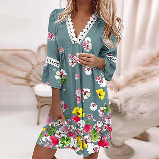 Variant image for Damen Kleid Blumendesign Leichtes Material Sommerkleid-41