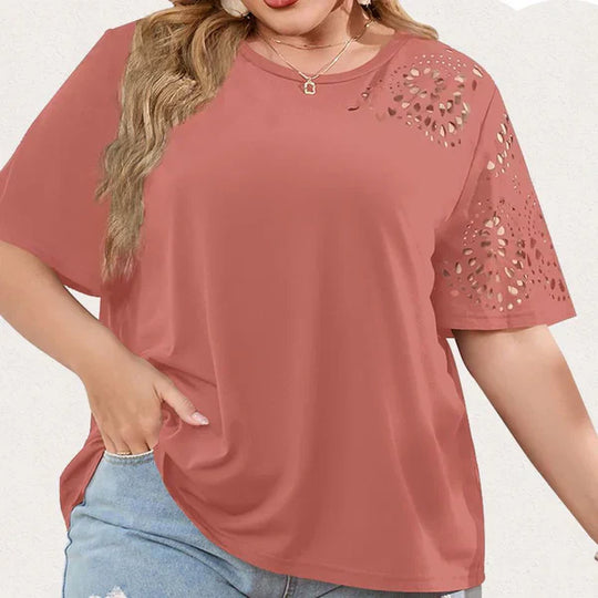 Variant image for Damen T-Shirt Chiffon-Ausschnitt Baumwolle Bequem-9