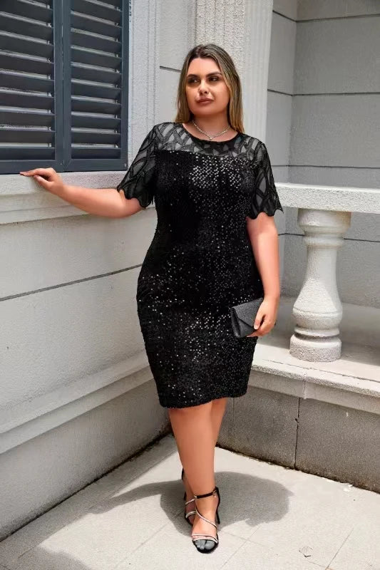 Variant image for Damen Spitzenkleid mit Pailletten für festliche Anlässe - Elegantes Kleid Hochzeitsgast-41