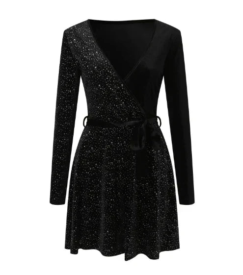 Damen Abendkleid Elegantes Design mit Pailletten Hochwertiger Polyester 4