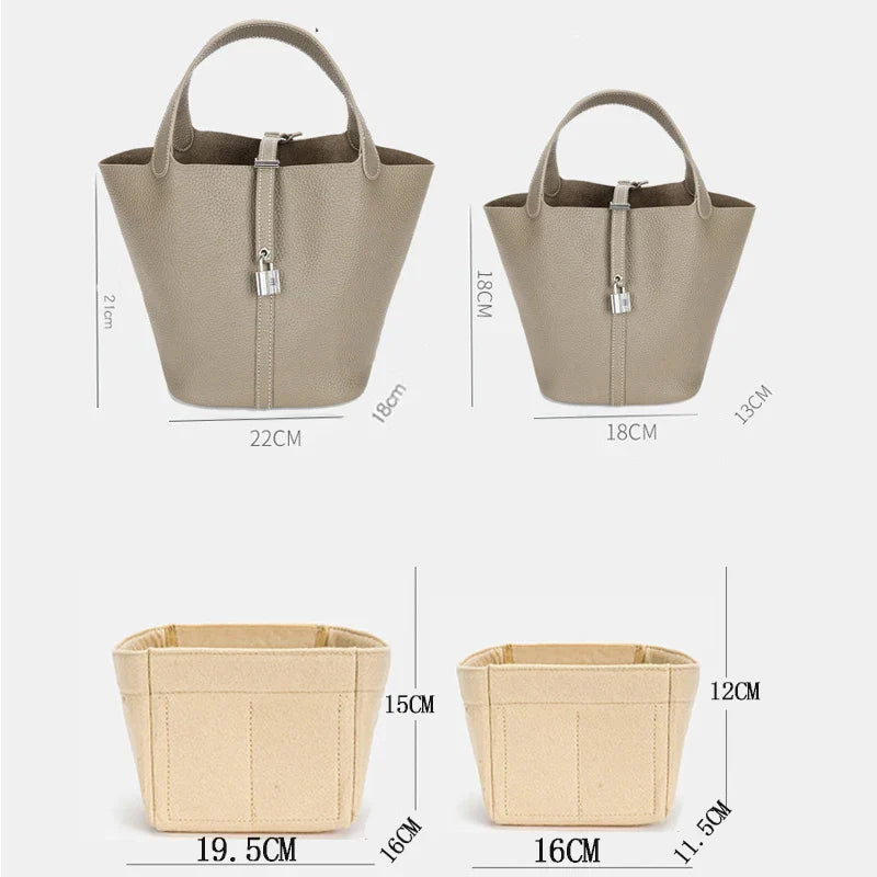 Damen Handtasche Organizer Stilvolles Design Kunstleder 2
