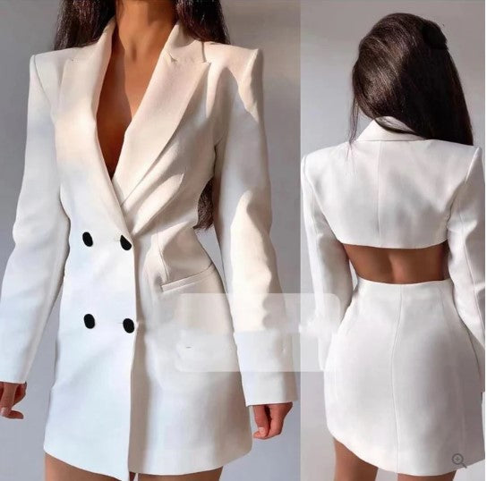 Variant image for Damen Blazerkleid Zweireihig Festlich Polyester-1