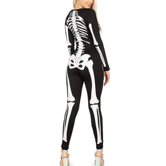 Skelett Kostüm für Halloween mit Grusel-Print 2