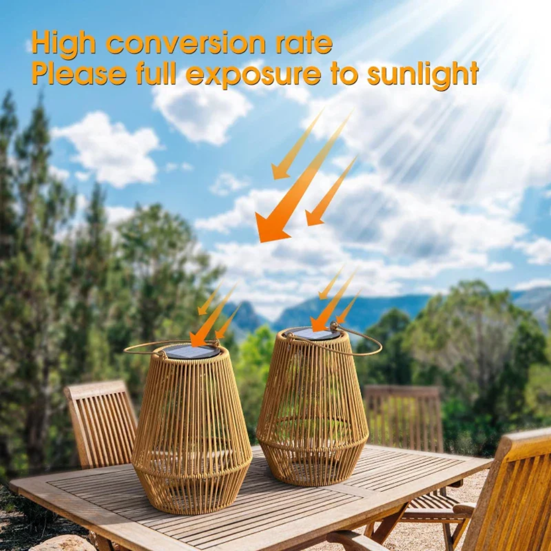 Solar Gartenlampe Handgewebt - Wetterfeste Solar Gartenleuchte für Außenbereich 1