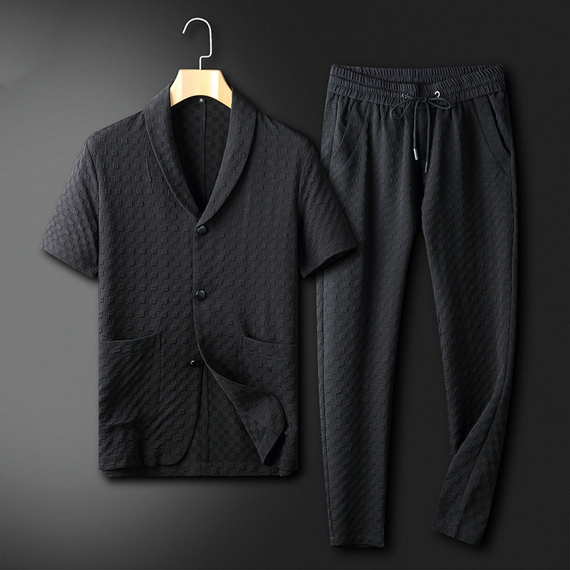 Herren Kostüm Zweiteilig Modern Geometrisches Muster Polyester 1