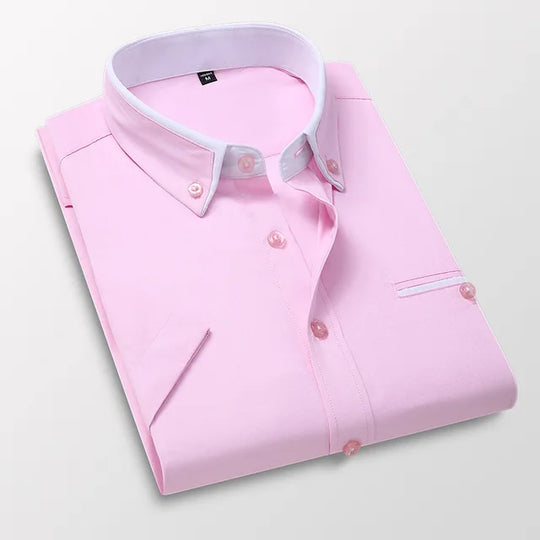 Herren Kurzarmhemd Klassischer Stil Baumwolle Polyester 6