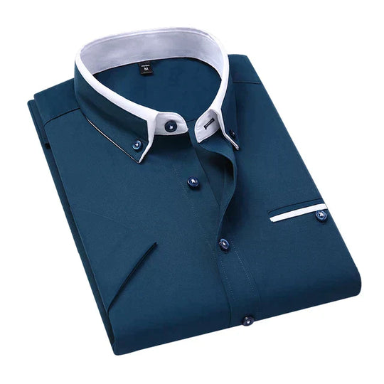Herren Kurzarmhemd Klassischer Stil Baumwolle Polyester 3