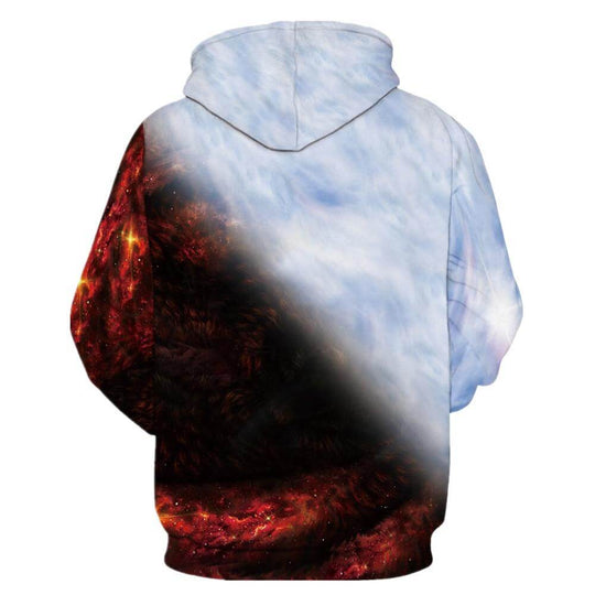 Weiß Und Schwarz Wolf Hoodie