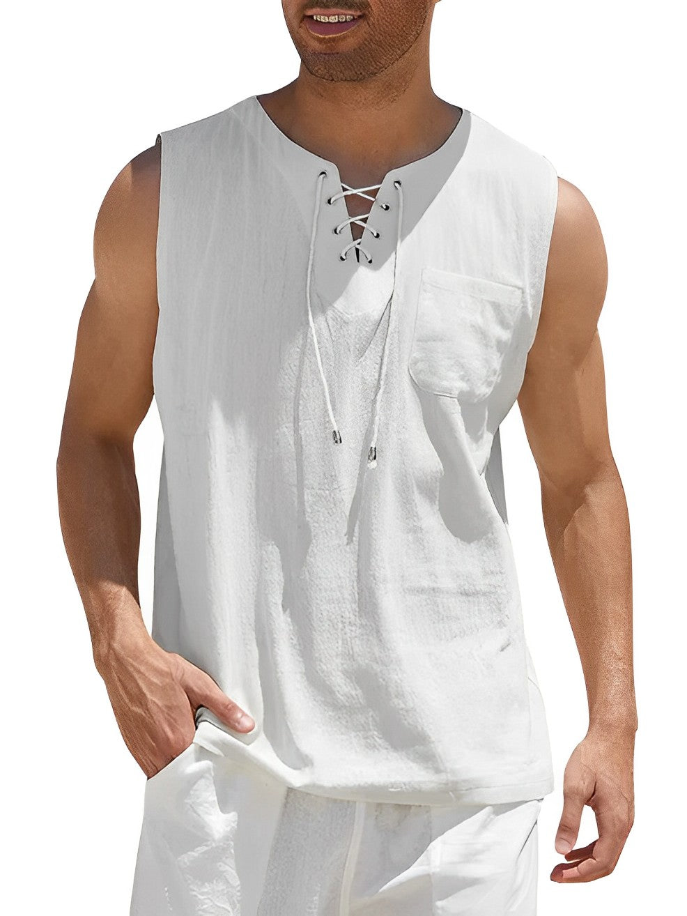 Variant image for Herren Tanktop Atmungsaktiv Baumwolle Für Sport Und Freizeit-55