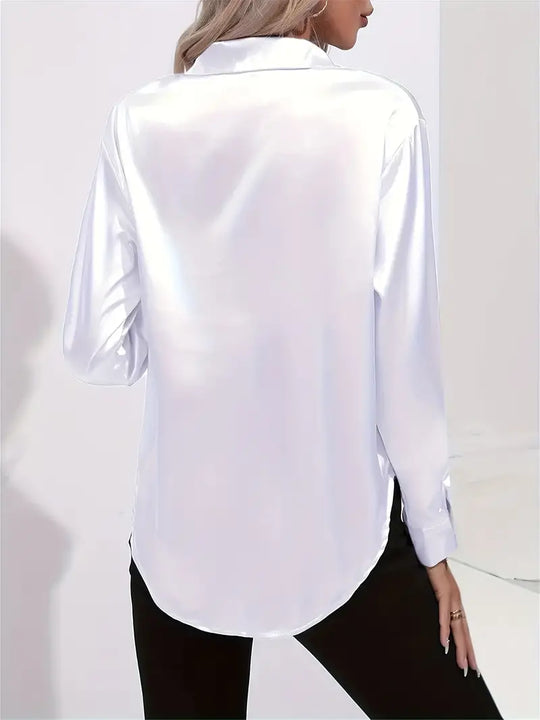 Damen Hemd Langarm Elegantes Design Baumwolle-2