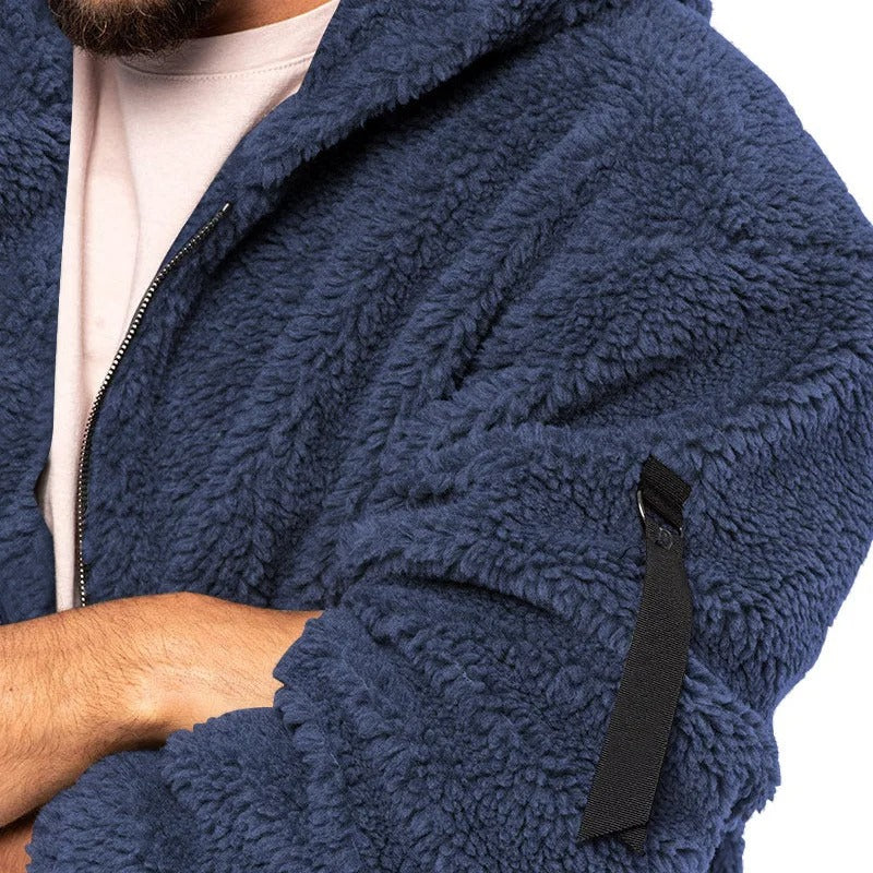 Doppelseitige Herren-Fleecejacke