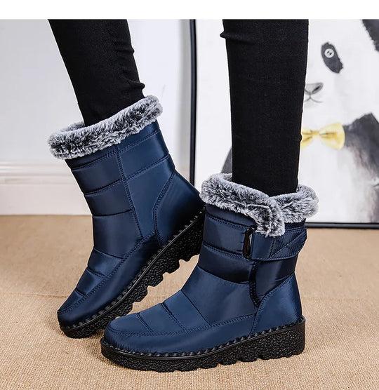 Warme Baumwollpelz-Stiefeletten für Frauen