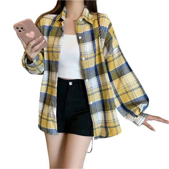Oversized kariertes Hemd für Damen