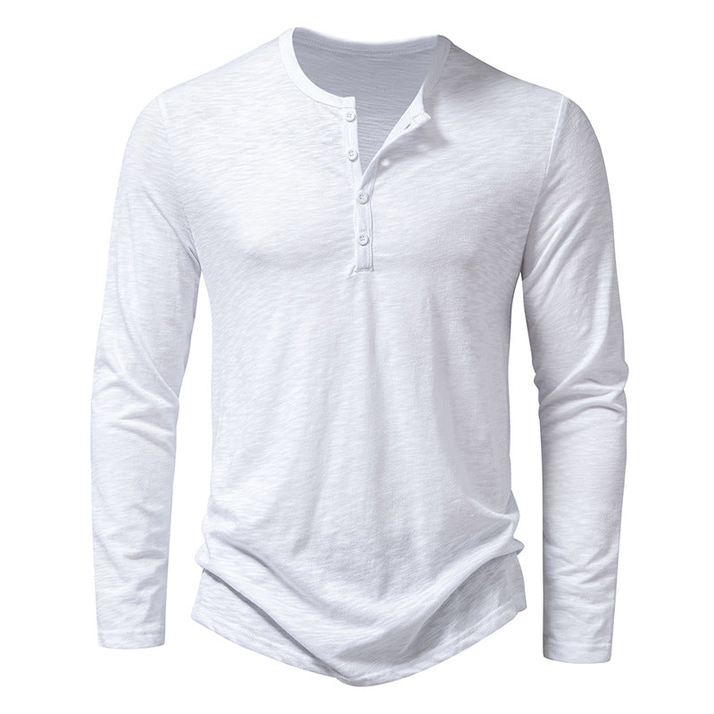 Langärmeliges T-Shirt mit Henley-Ausschnitt für Männer