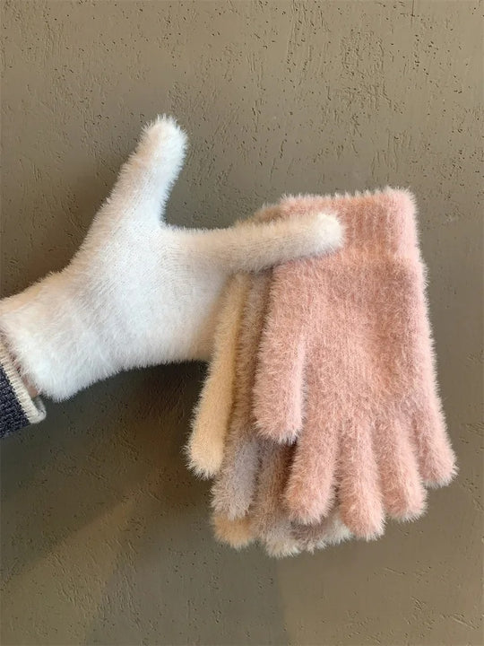 Nerz-Samt Winterhandschuhe