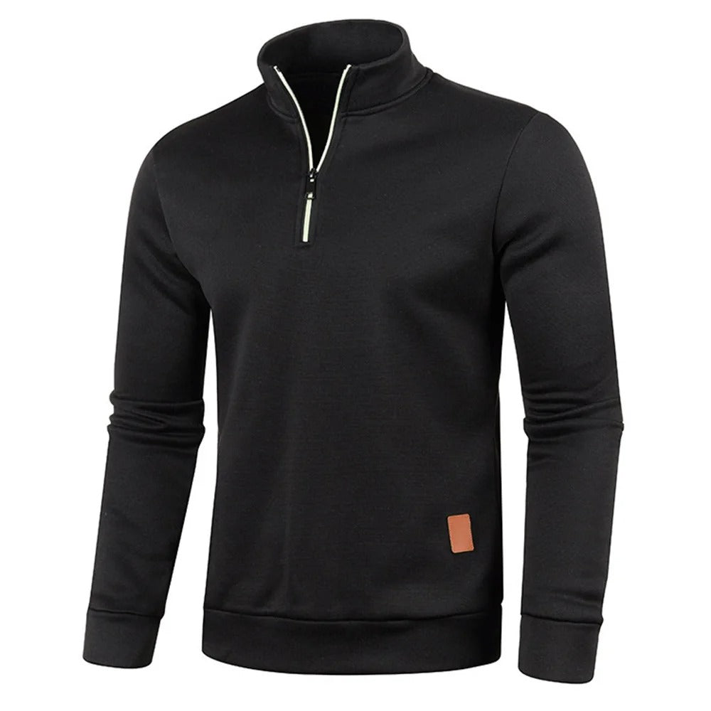 Herren-Pullover mit halbem Reißverschluss