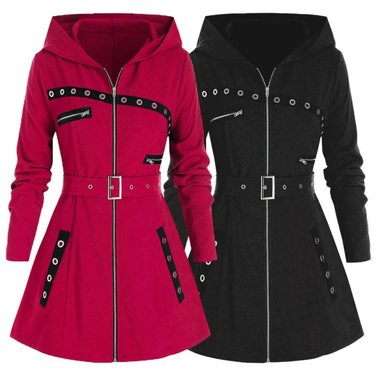 Lange Damen-Kapuzenpullover mit Kapuze