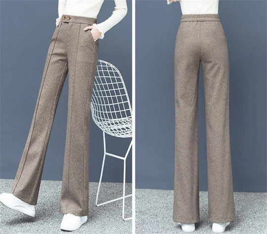 Damenhose aus Wollmischung, gerade geschnitten