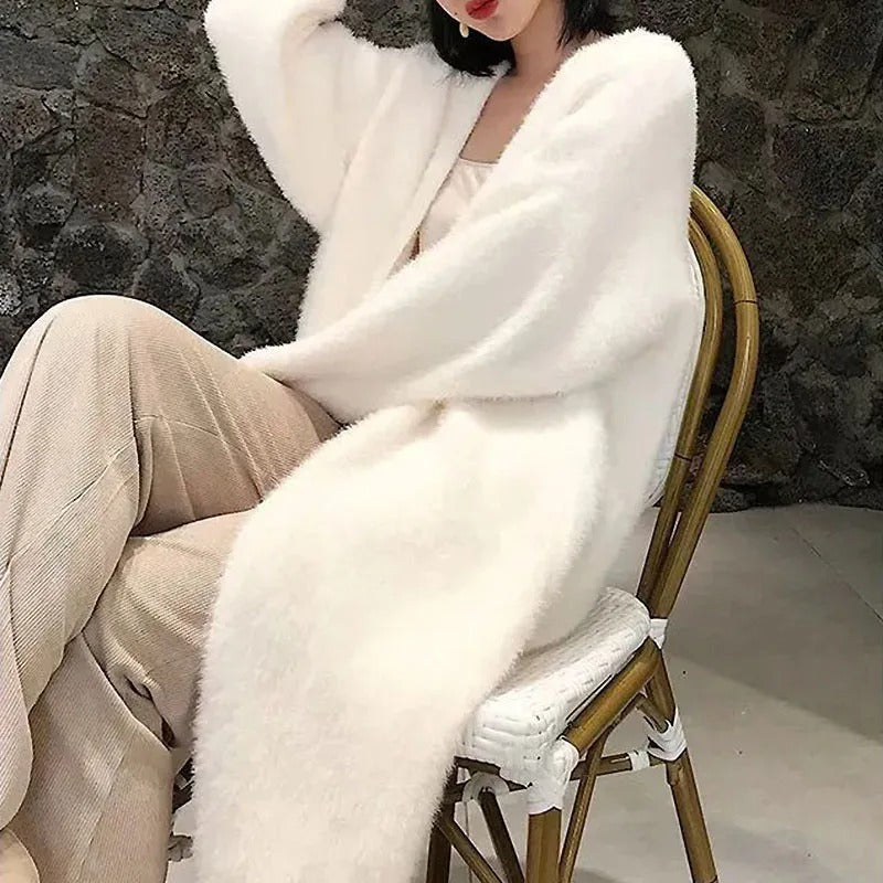 Lange Strickjacke aus Kaschmir für Damen