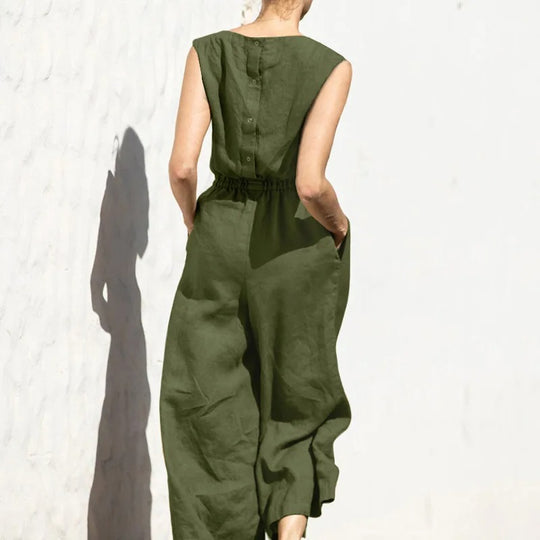 Damen-Overall aus Baumwolle mit hoher Taille