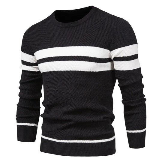 Langärmeliger Patchwork-Pullover für Männer