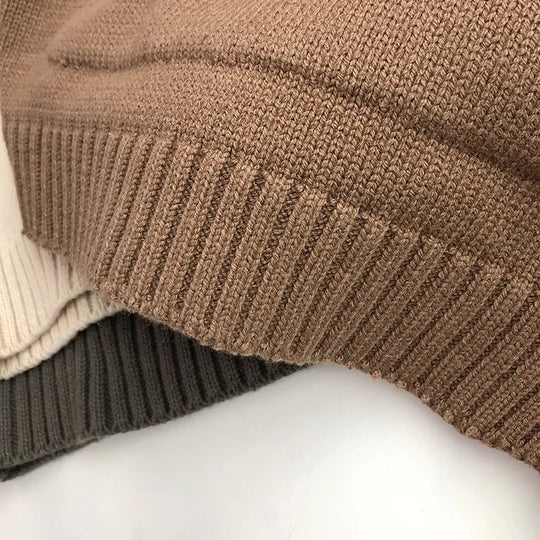 Strickpullover mit Kapuze und Fronttasche für Kinder