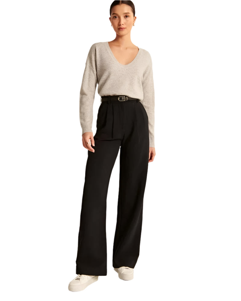 Damen Tailored Hosen Eleganter Schnitt Polyester-Viskose-Mix 1