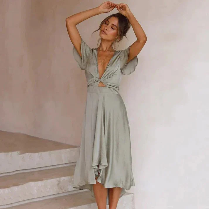 Variant image for Damen Vintage Kleid Retro Chic Sommerkleid Baumwollmix-1