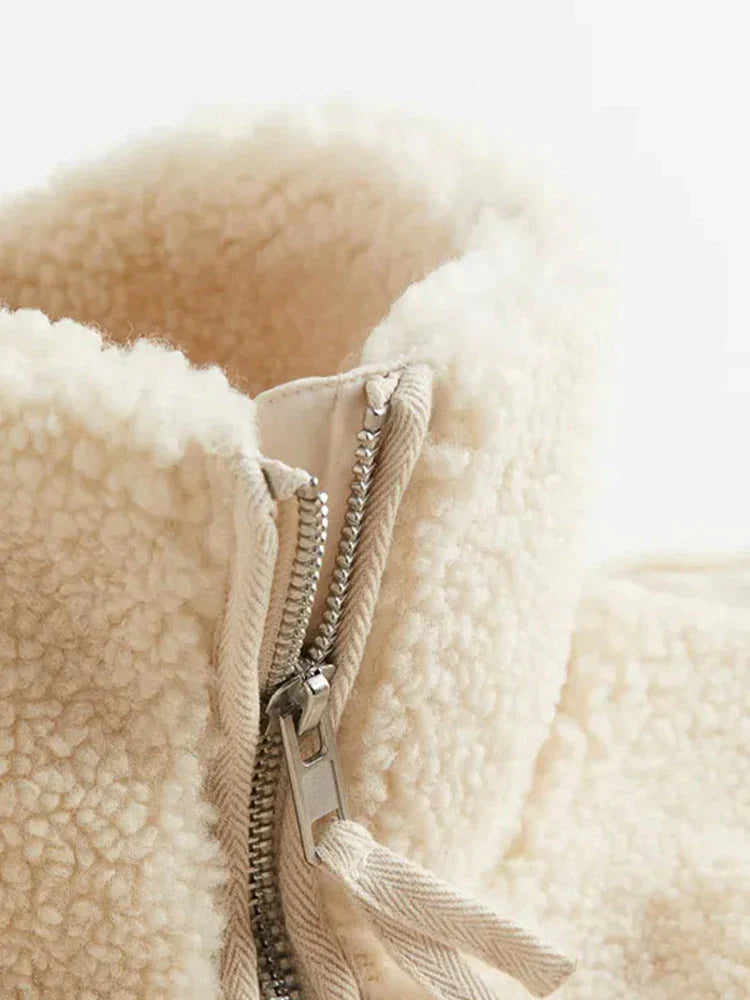 Damenjacke Teddyjacke Lockere Passform Atmungsaktive Materialien-5