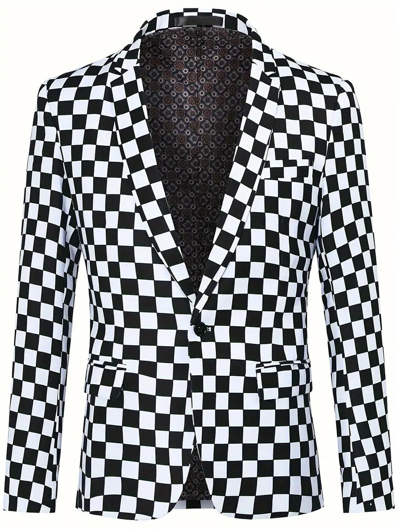 Variant image for Herren Anzugjacke Schachbrettmuster Modern Hochwertige Stoffe-1