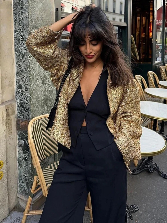 Gold Lose Damen Freizeitjacke