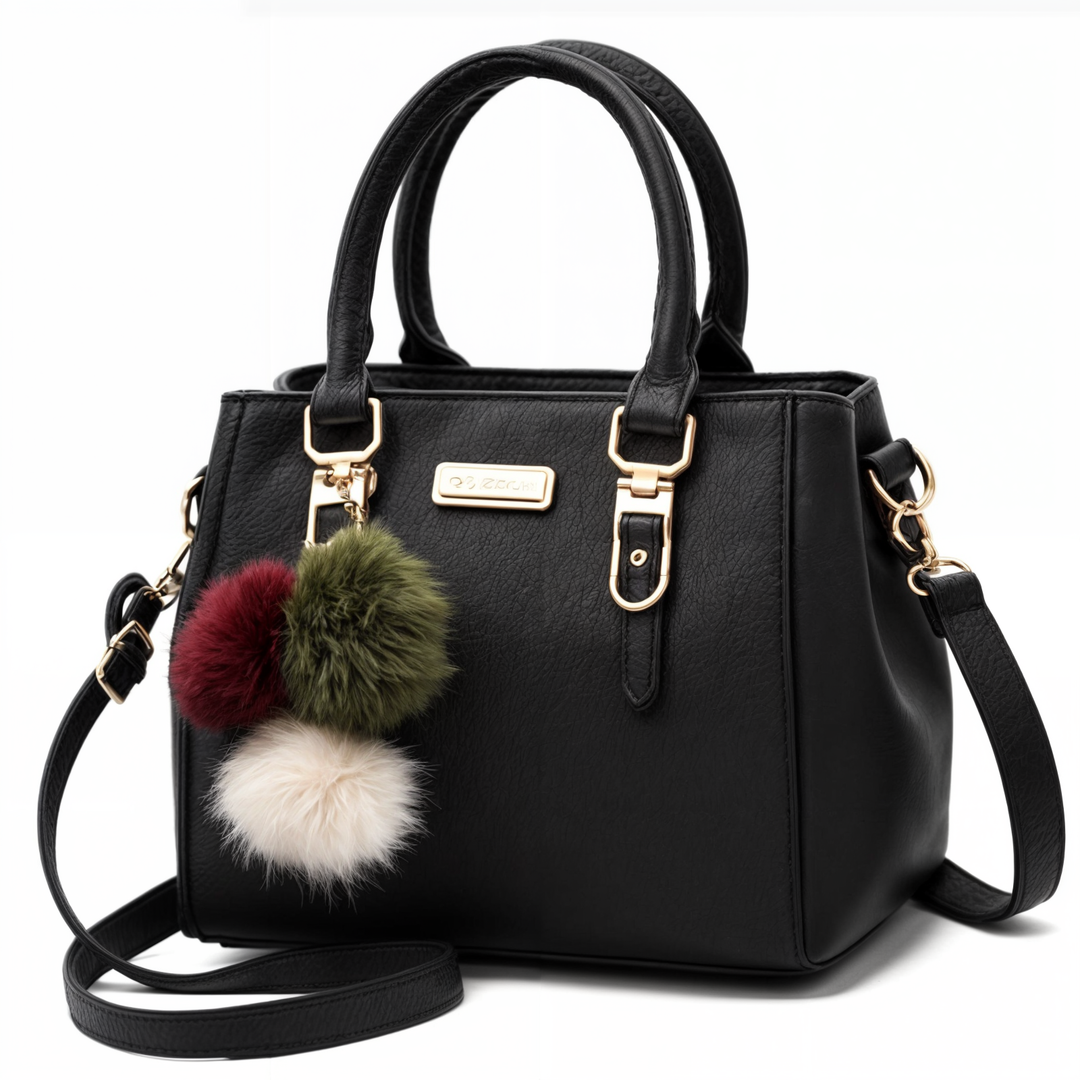 Damenhandtasche aus Leder mit Quaste