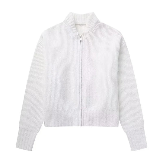 Damen-Strickpullover mit Reißverschluss