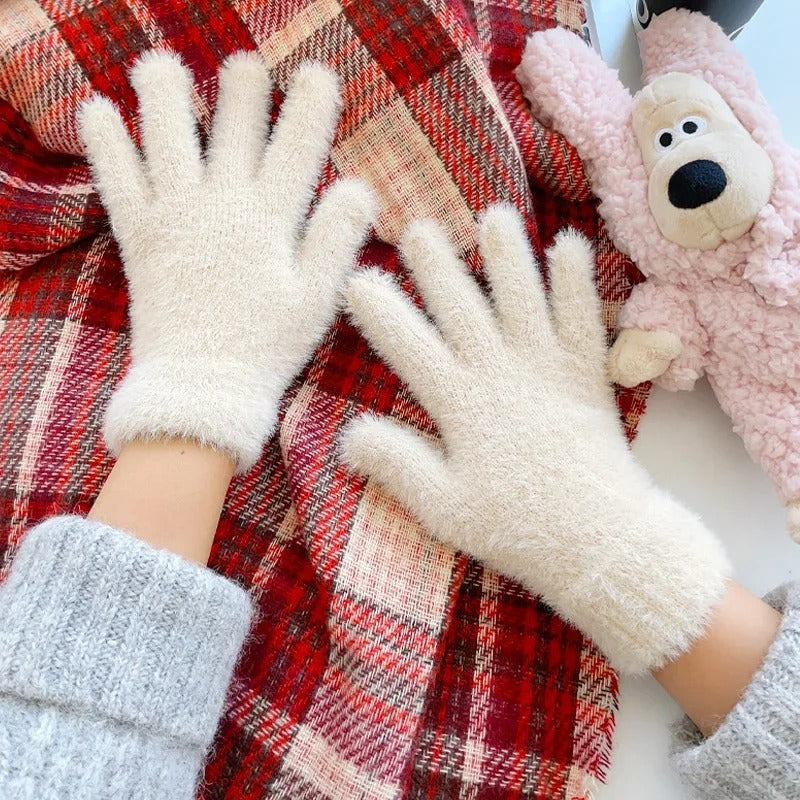 Nerz-Samt Winterhandschuhe