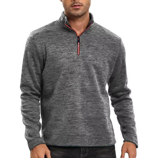 Herren-Pullover mit halbem Reißverschluss