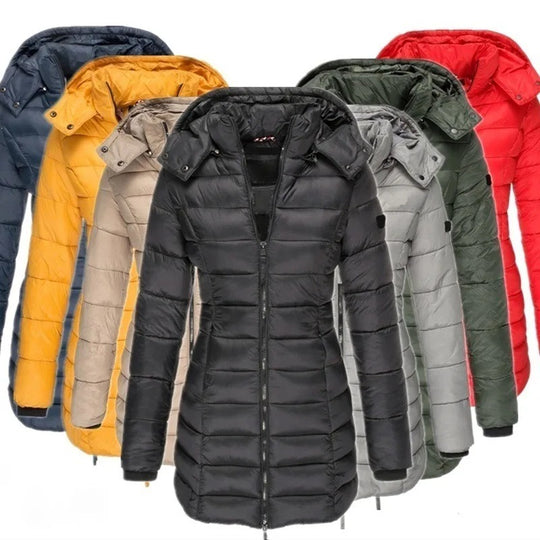 Langärmelige wattierte Jacke für Frauen