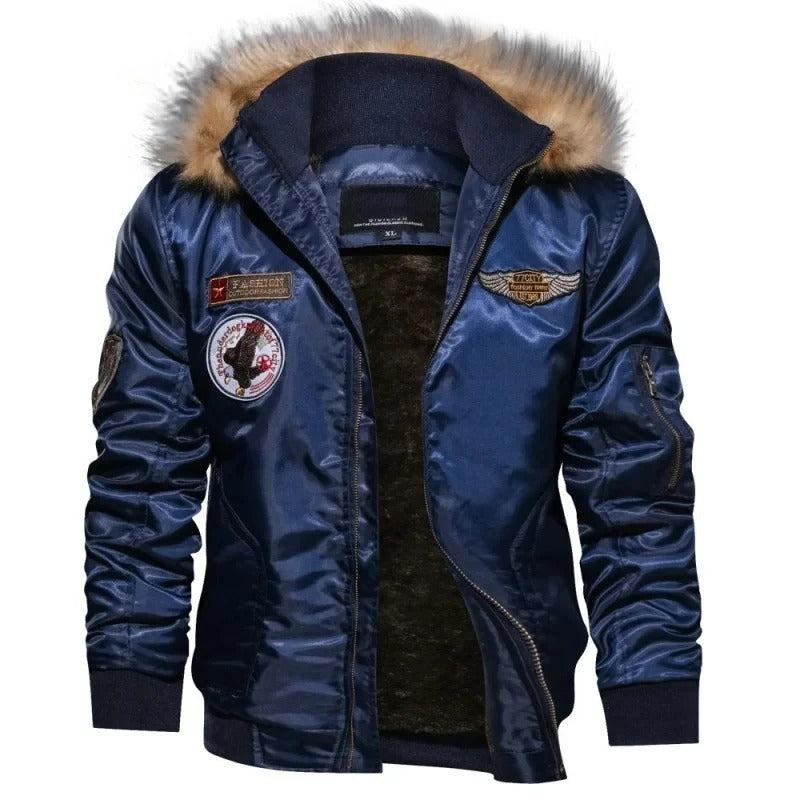 Bomberjacke aus dickem Plüsch für Männer