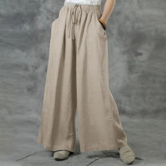 Lässige gerade Hose mit weitem Bein für Damen