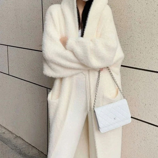 Lange Strickjacke aus Kaschmir für Damen