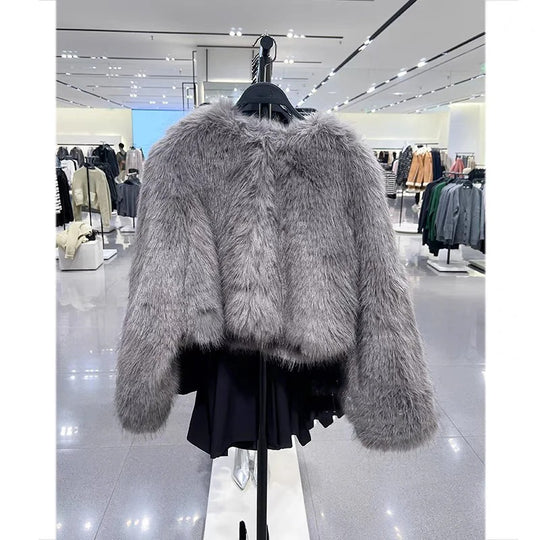 Damen Vintage Pelzmantel