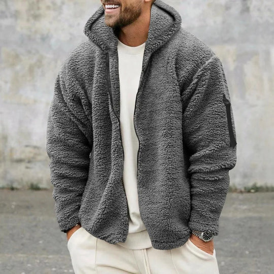 Doppelseitige Herren-Fleecejacke
