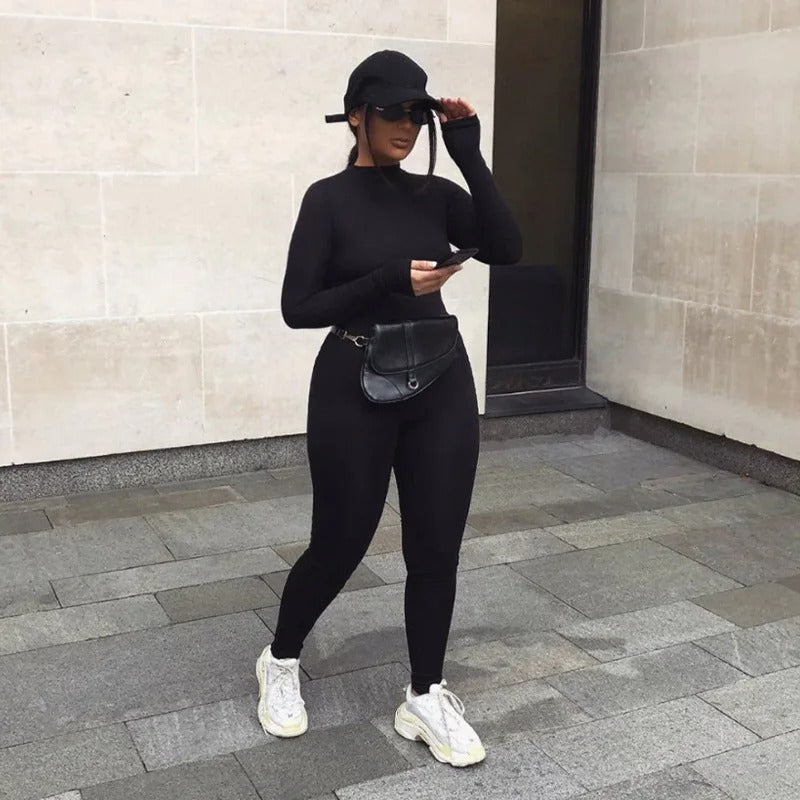 Langärmliger Stretch-Overall für Damen
