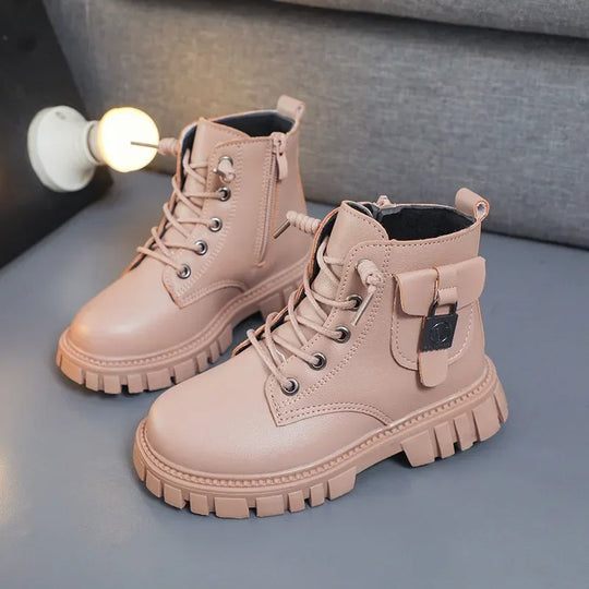 Kurze Lederstiefel für Kinder