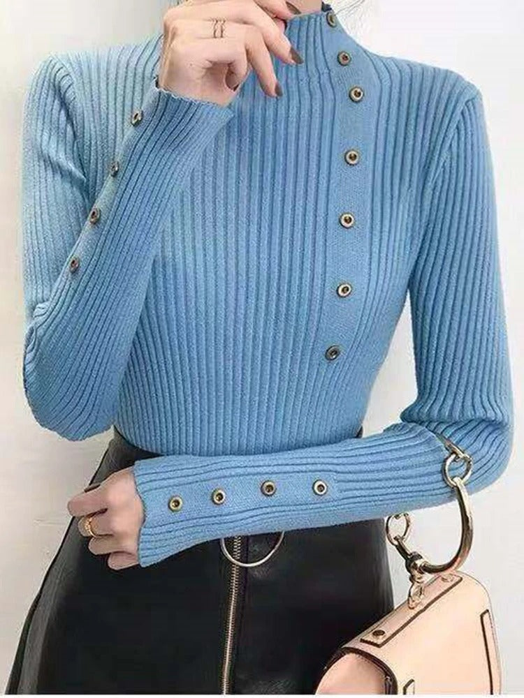 Rollkragenpullover mit langen Ärmeln für Damen